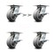 Service Caster 5 Inch Thermoplastic Caster Set with Roller Bearing 4 Brake and 2 Swivel Lock SCC-35S520-TPRRF-SLB-BSL-2-SLB-2 - alternate 1